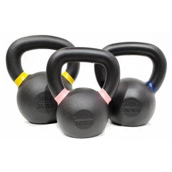 TAG Fitness Powder Coated Cast Iron Kettlebell Set