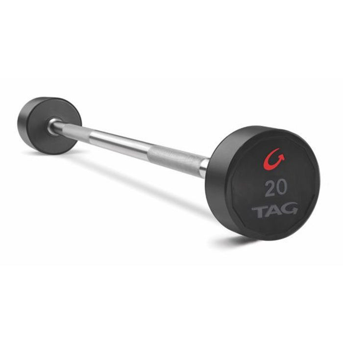 TAG Fitness (20-110 lb) Round Fixed Urethane Barbell Set & Rack